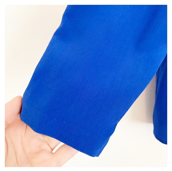 Vintage Blue Button down Top with pockets medium - Picture 3 of 7